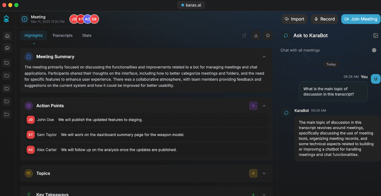 Corporate board meeting with KaraX.ai